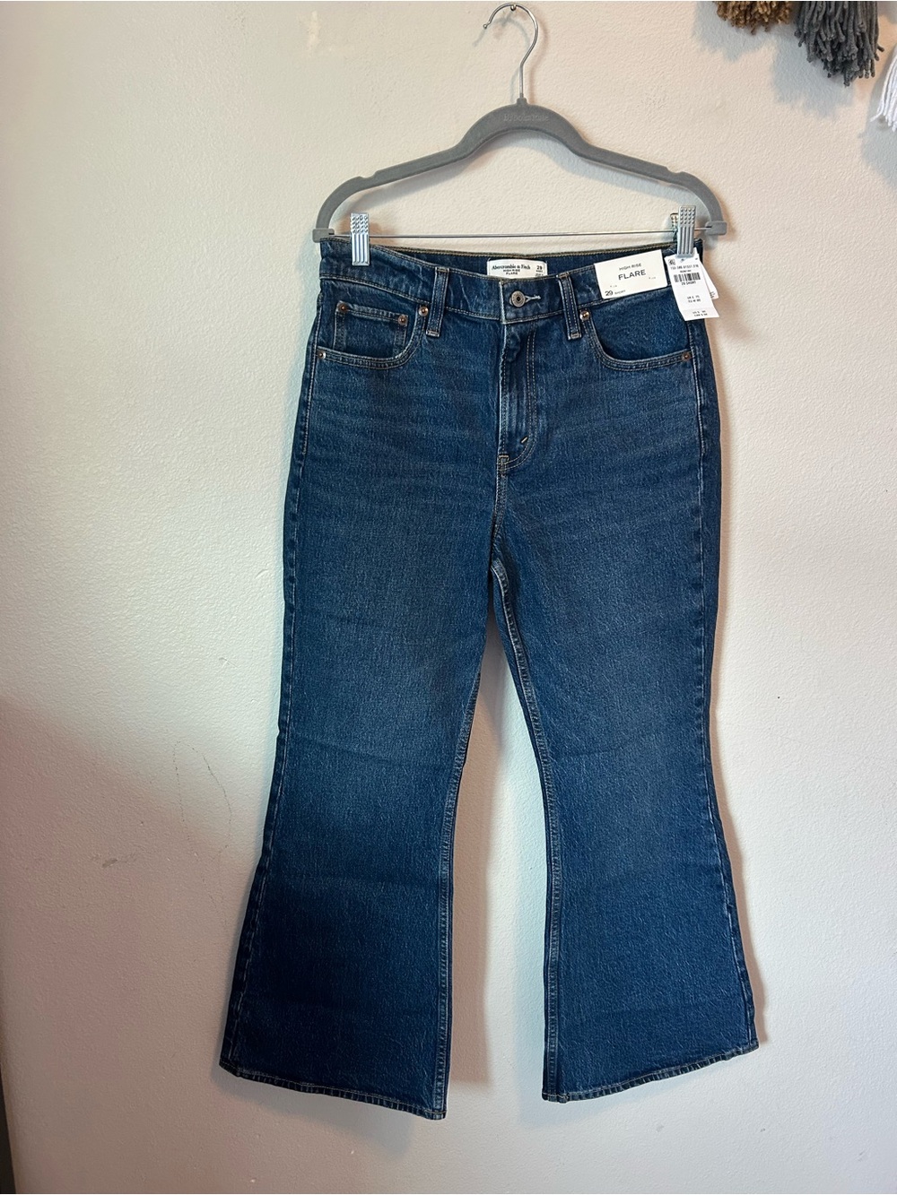 Abercrombie & Fitch Dark Blue High Rise Flare Jean